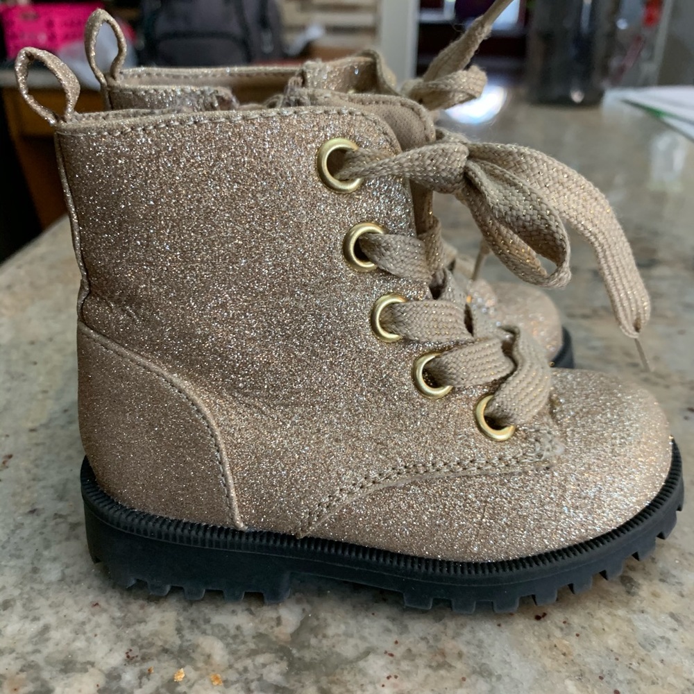 Gold glitter boots